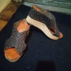Madeline cheetah print wedges